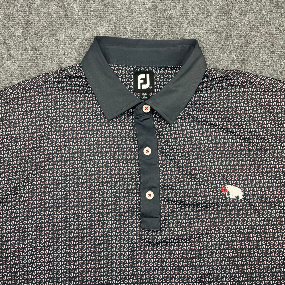 FootJoy Mens XXL AOP Golf Polo Shirt Sand Valley Mammoth Dunes Red Black